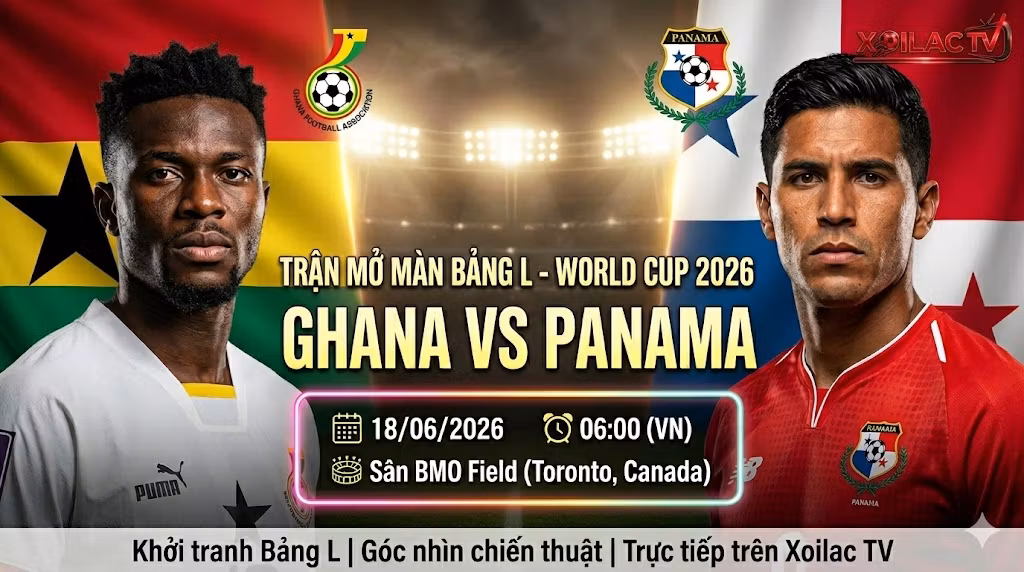 Nhận định bóng đá Ghana vs Panama (06h00 ngày 18/06) trận mở màn bảng L World Cup 2026.