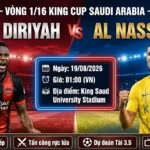 Nhận định bóng đá và link xem trực tiếp Al Diriyah vs Al Nassr vòng 1/16 King Cup trên Xoilac TV.