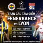 Thumbnail nhận định trận đấu Fenerbahce vs Lyon, vòng Play-off Champions League 2026/27 tại sân Sukru Saracoglu.