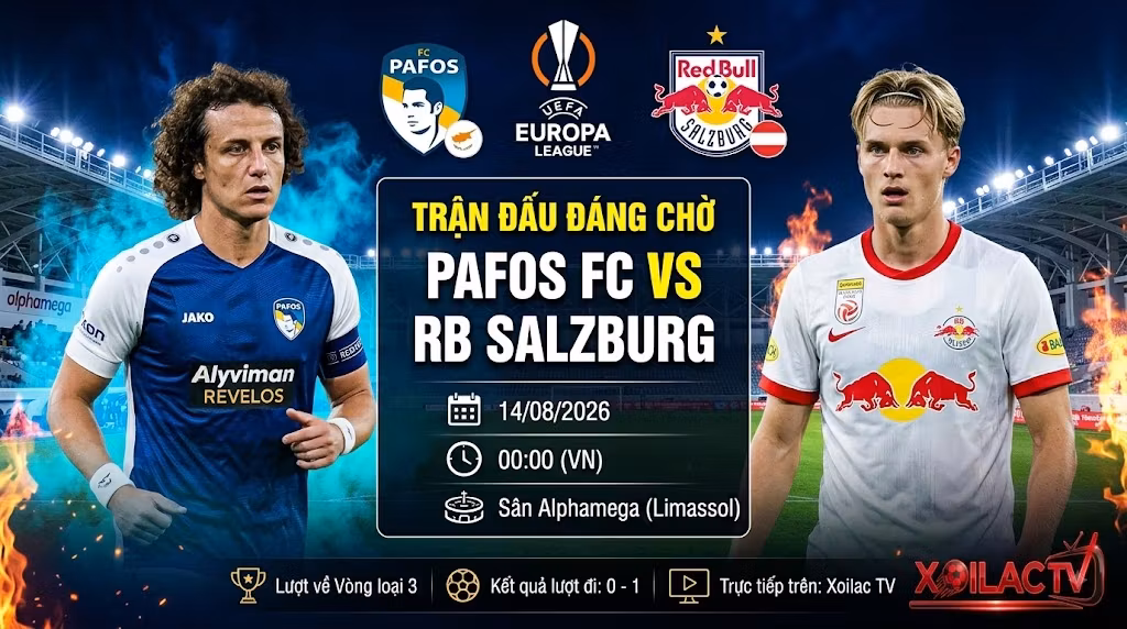 Nhận định Pafos vs RB Salzburg (00h00, 14/08/2026): Bản lĩnh “Bò húc”